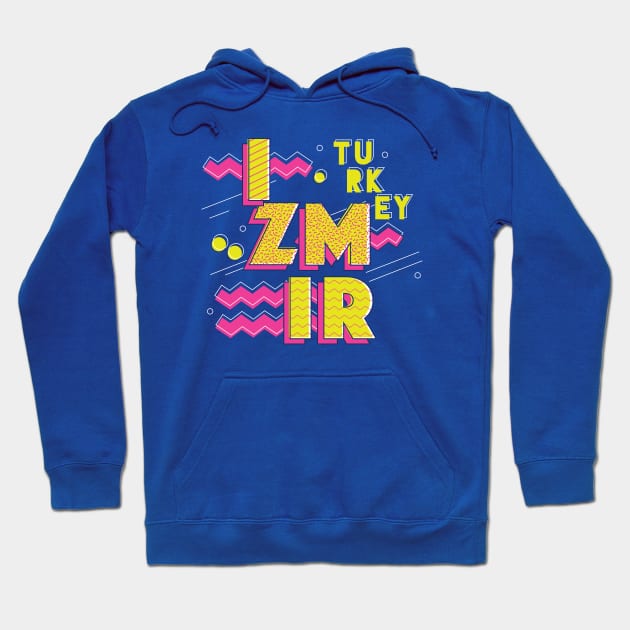 Retro 90s Izmir, Turkey Hoodie by SLAG_Creative